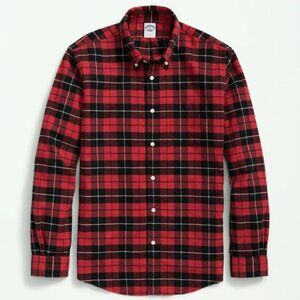 Brooks Brothers Portuguese Flannel Shirt Red Plaid Men’s Large NWT